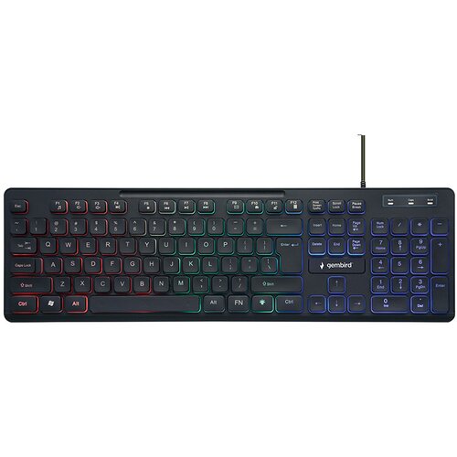  GEMBIRD, KB-UML-02 Rainbow backlight multimedia keyboard, USB, USA layout Cene