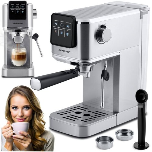 Berdsen BD-770 Aparat za espresso s mlaznicom za pjenjenje mlijeka od 20 bara srebrni Cijene
