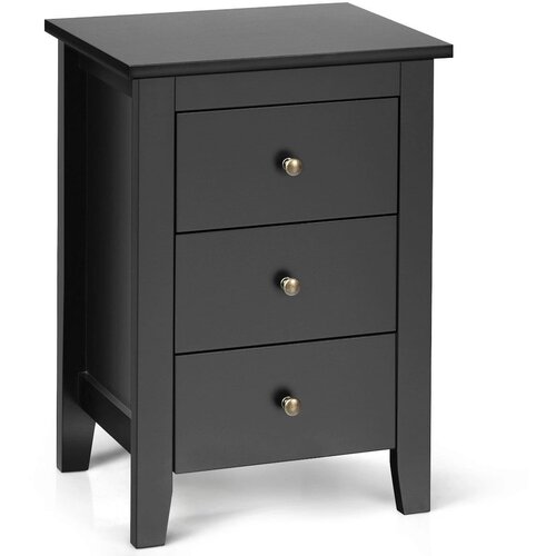 Costway Nočna mizica Nočna mizica s 3 predali 46 x 37 x 65 cm, (5000065543) Slike