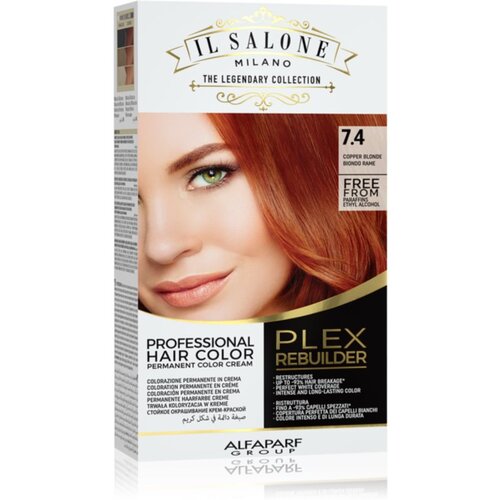 ALFAPARF MILANO Il Salone Milano Plex Rebuilder permanentna barva za lase odtenek 7.4 - Copper Blonde 1 kos Slike