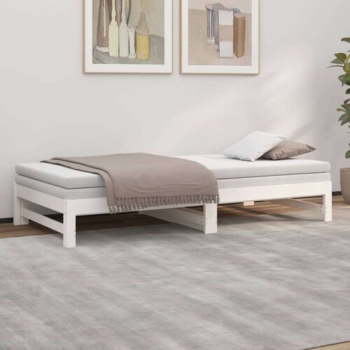 vidaXL Dnevni ležaj na izvlačenje bijeli 2 x (100 x 200) cm borovina Cijene