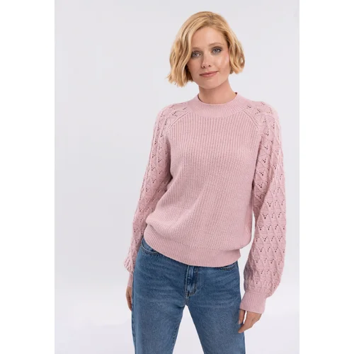 Volcano Woman's Sweater S-Luca Pink Melange