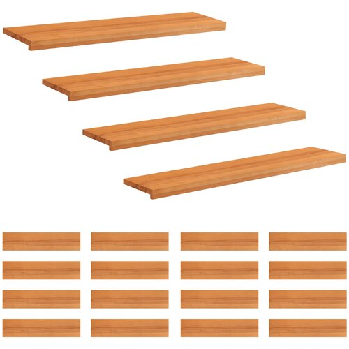Step treads 20 kom. 120 x 30 x 2 cm Svijetlosmeđa Cijene