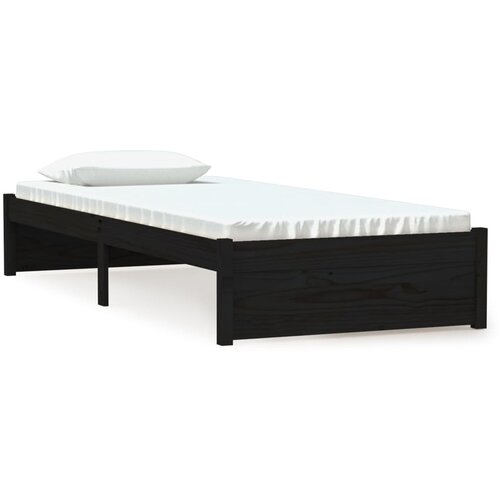 Maison Chic Posteljni okvir - Enojna postelja - Postelja za odrasle črn iz trdnega lesa 75x190 cm-J14161, (21765685) Slike
