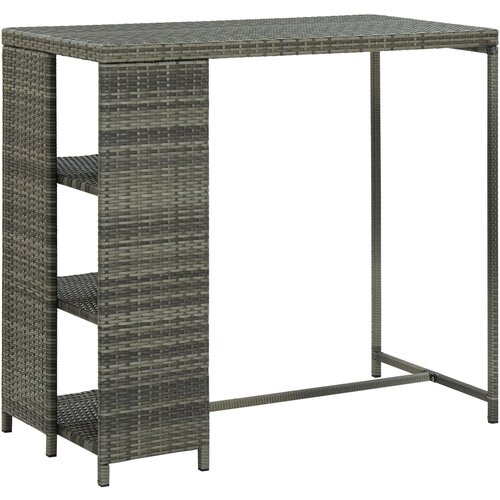 The Living Store Barska miza s stojalom za shranjevanje siva 120x60x110 cm - Barska Miza, (21493766) Slike