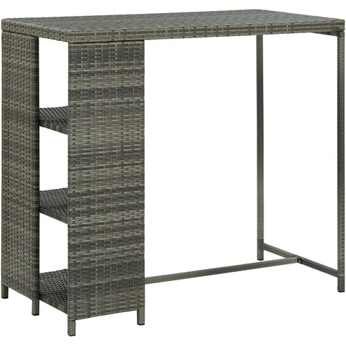 The Living Store Barski stol sa stalkom za pohranu sivi 120x60x110 cm poliratan Cijene