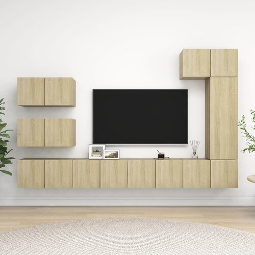  8-dijelni set TV ormarića boja hrasta sonome konstruirano drvo Cene