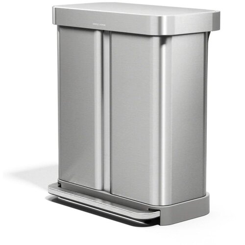 Simplehuman Željezna kanta za smeće 34+24 l za odvojeni otpad/s pedalom u mat srebrnoj boji &amp;ndash; Slike
