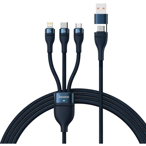 Baseus Kabel 4v1 USB+USB-C na USB-C / iPhone Lightning / mikro USB 1,2m - moder, (21091052) Cene