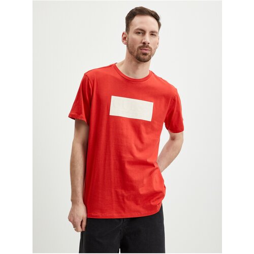 Guess Red Men's T-Shirt Est.1981 - Mens Cene