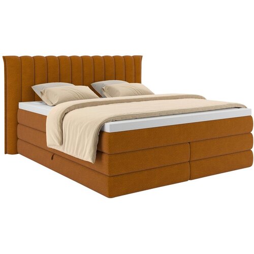 Premium Living Postelja Boxspring Lina, Opečnato Rjava, 200x200 Slike
