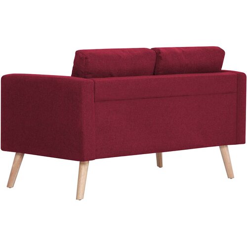  2-dijelni set sofa od tkanine crvena boja vina Slike
