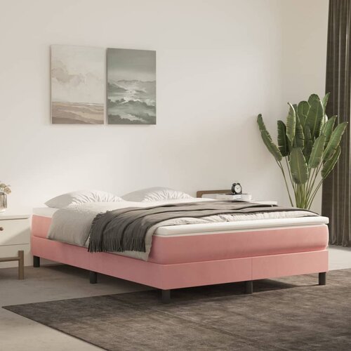 vidaXL Madrac s džepičastim oprugama rozi 140x190x20 cm baršunasti Cijene