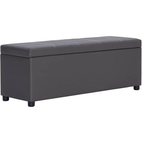 VidaXL Klop s prostorom za shranjevanje 116 cm sivo umetno usnje Slike