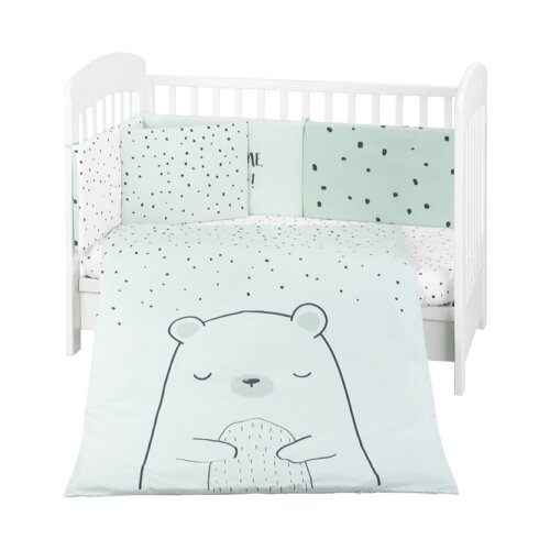 Kikka Boo KikkaBoo Posteljina sa ogradicom 6 pcs 70/140 Bear with Me mint (KKB60119) Cene