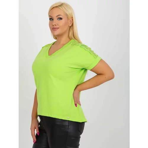 Fashion Hunters Lime green cotton blouse larger size