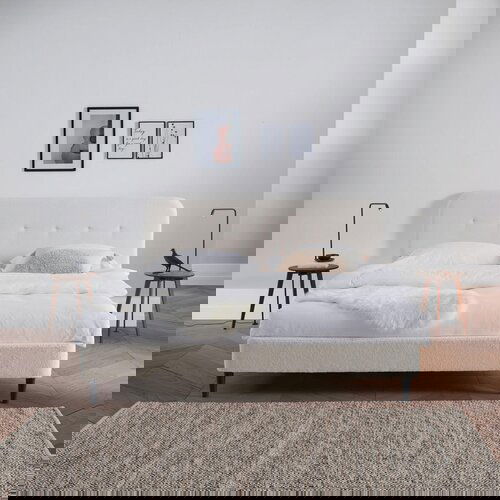 Livetastic OBLAZINJENA POSTELJA 180 cm x 200 cm , bela Cene