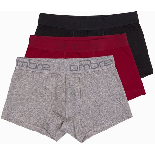 Ombre Men's cotton boxer shorts with logo - 3-pack mix Cene