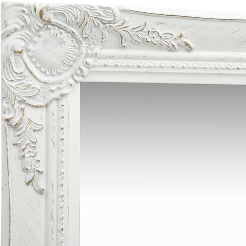 VidaXL Zidno ogledalo u baroknom stilu 40 x 40 cm bijelo Slike