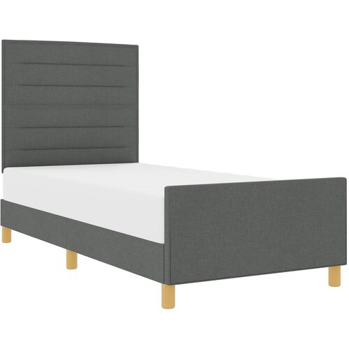 VidaXL Postelja Temno Siva 100x200 cm Iz Tkanine, (22049218) Slike