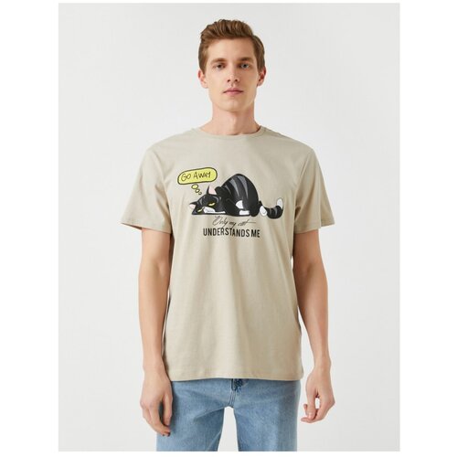 Koton Cat Printed Standard Fit T-Shirt Slike