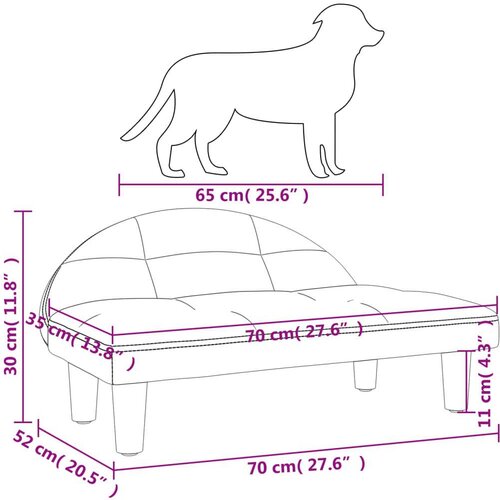  Krevet za pse crni 70x52x30 cm od tkanine Slike