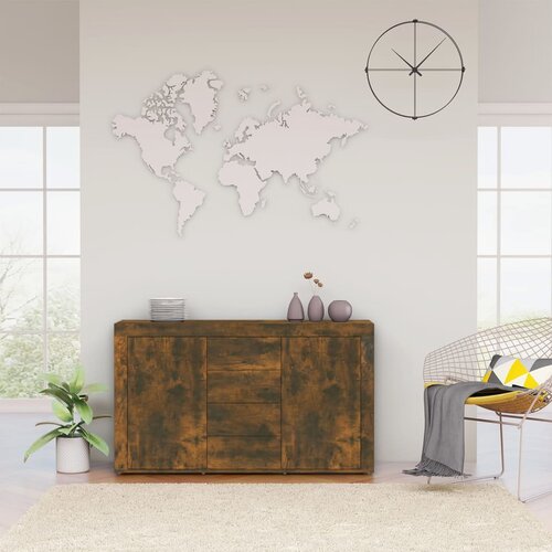 vidaXL Komoda dimljeni hrast 120x36x69 cm konstruiran les Cene