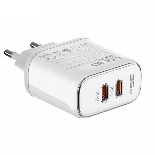 Ldnio A2528M 2USB-C STENSKI POLNILEC ZA APPLE + USB-C - LIGHTNING KABEL, (5000338884) Slike