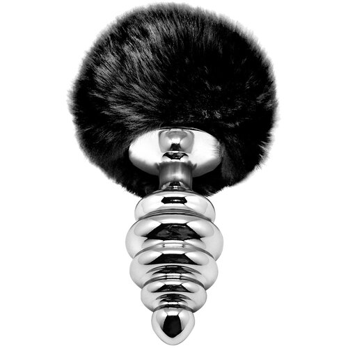 Alive metal anal fluffly twist plug l black Cene