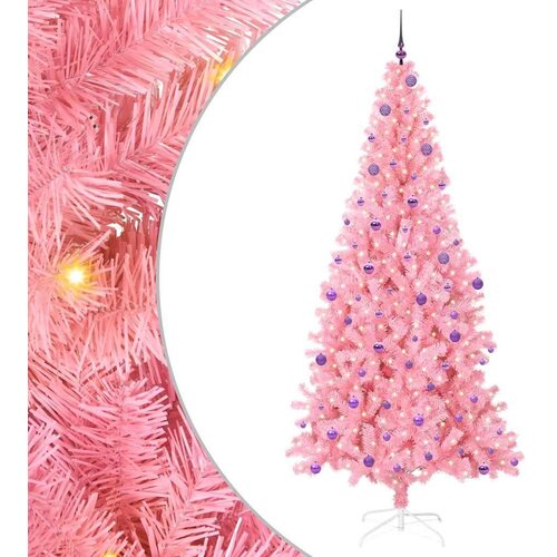 VidaXL Božićno drvce s 300 LED svjetlima Ružičasta 240 cm PVC Slike