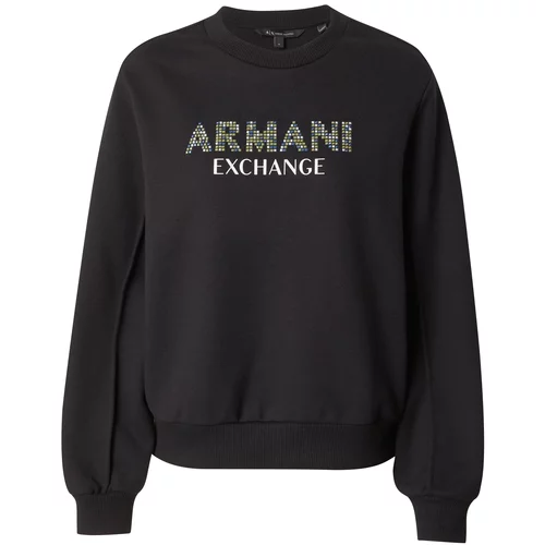 Armani_Exchange Sweater majica plava / žuta / crna / bijela