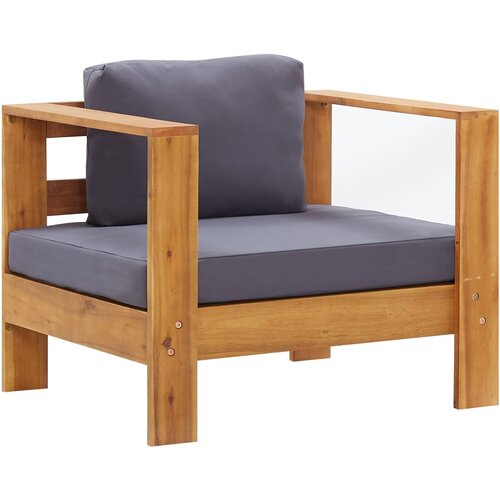 The Living Store Vrtni stol z blazino temno siv trden akacijev les - Oblazinjen Stol, (21427547) Slike