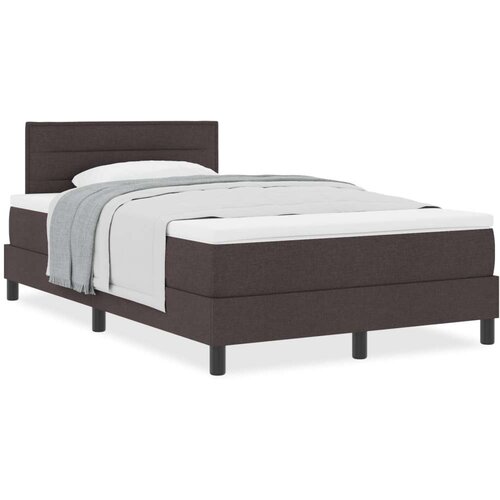 Box Spring Krevet s madracem Tamnosmeđi 120x190 cm Tkanina Slike