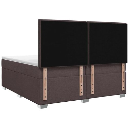  Boxspring krevet s madracem Tamno smeđa 200 x 200 cm Tkanina - Tamno smeđa 200 x 200 cm Dizajn linija Slike