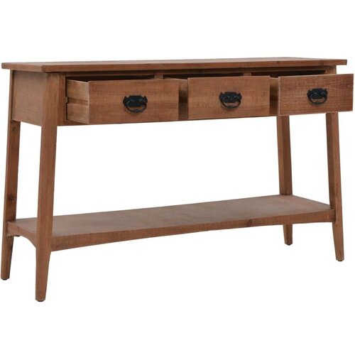 VidaXL Konzolni stol od masivne jelovine 126 x 40 x 77,5 cm smeđi Slike