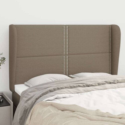  Vzglavje z u&amp;scaron;esi taupe 147x23x118/128 cm blago, (20736522) Slike