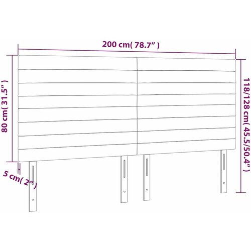  Uzglavlje tamnoplavo 200x5x118/128 cm bar&amp;scaron;unasto Slike