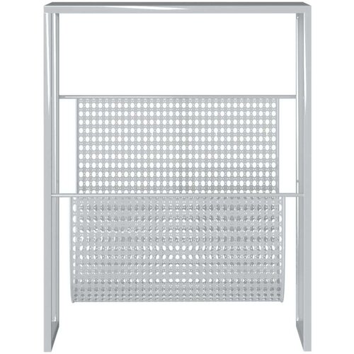 VidaXL stalak za časopise srebrni 35 x 15 x 45 cm čelični Slike