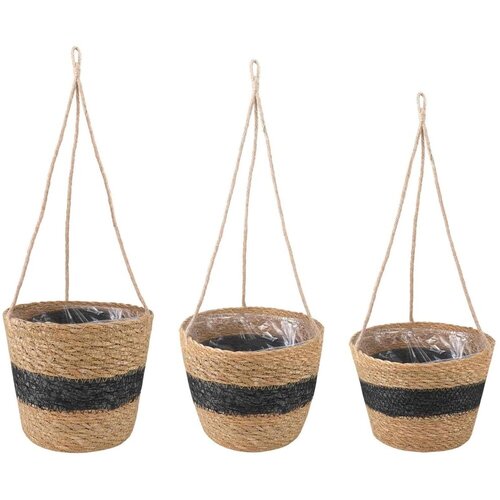 3 kom. Prirodna i crna &amp;Oslash;26 x 19 cm 100% morska trava - Prirodna i crno Viseće Slike