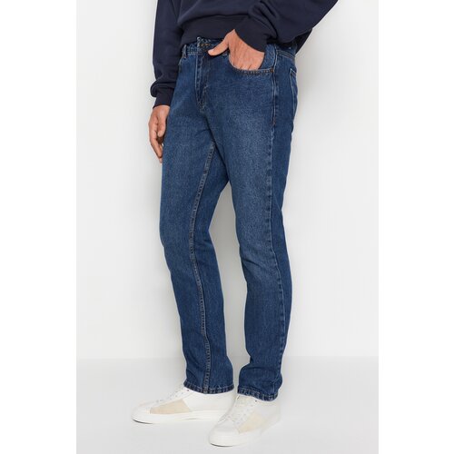 Trendyol Men's Dark Blue Straight Fit Jeans Jeans Trousers Slike