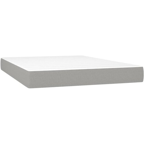  Krevet s oprugama i madracem svjetlosivi 140x190 cm od tkanine Slike