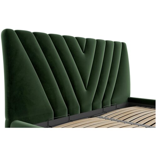 Boxxx OBLAZINJENA POSTELJA 140 cm x 200 cm , tekstil temno zelena Slike