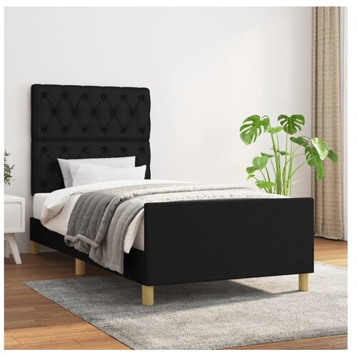  Za krevet s uzglavljem crni 80x200 cm od tkanine Cijene