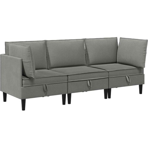  Set namještaja za dnevni boravak 3 pcs Tamnosiva Tkanina Cene