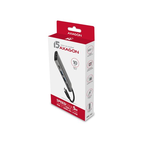 Axagon hub hdmi + 2XUSB-A + 2XUSB-C 13 cm usb-c Slike