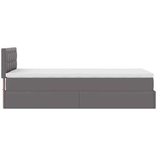 VidaXL otomanski okvir kreveta s madracem sivi 100x200cm umjetna koža Slike