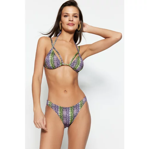 Trendyol Bikini Bottom - Green - Geometric pattern