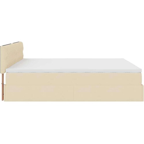VidaXL otomanski krevet s madracem krem 180x200cm od tkanine Slike