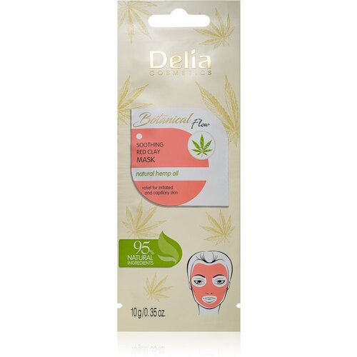 Delia Cosmetics BOTANICAL FLOW - Umirujuća maska od crvene gline - prirodno ulje od konoplje 10ml Cijene