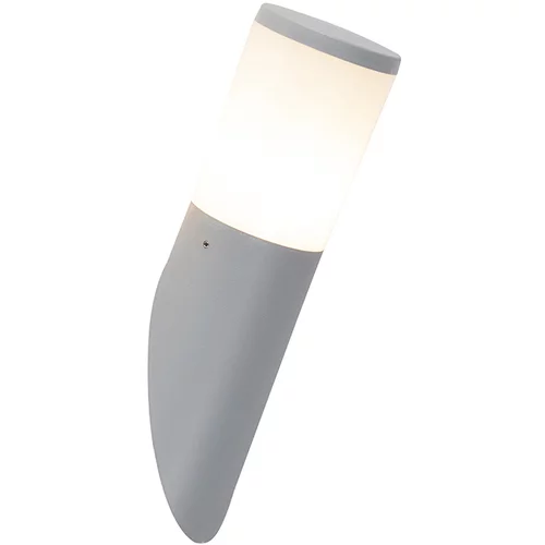QAZQA Moderna poševna zunanja stenska svetilka siva IP55 z LED - Amelia